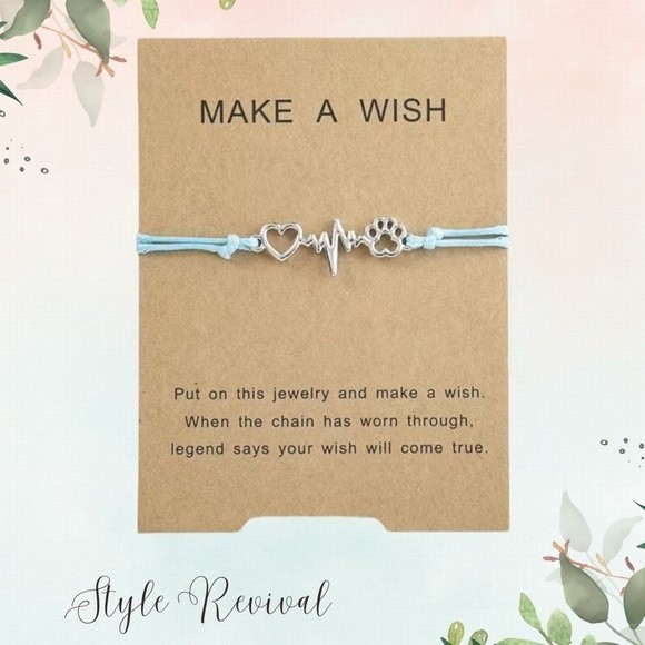 SOLD! Make A Wish Braid Bracelet Adjustable Blue Rope Hand Jewelry Gift - Picture 1 of 1